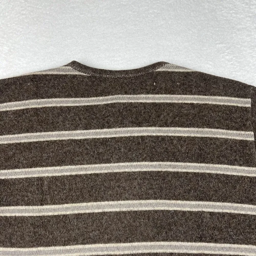 Banana Republic‎ Sweater Mens Medium Brown Striped Alpaca Wool Blend Pullover